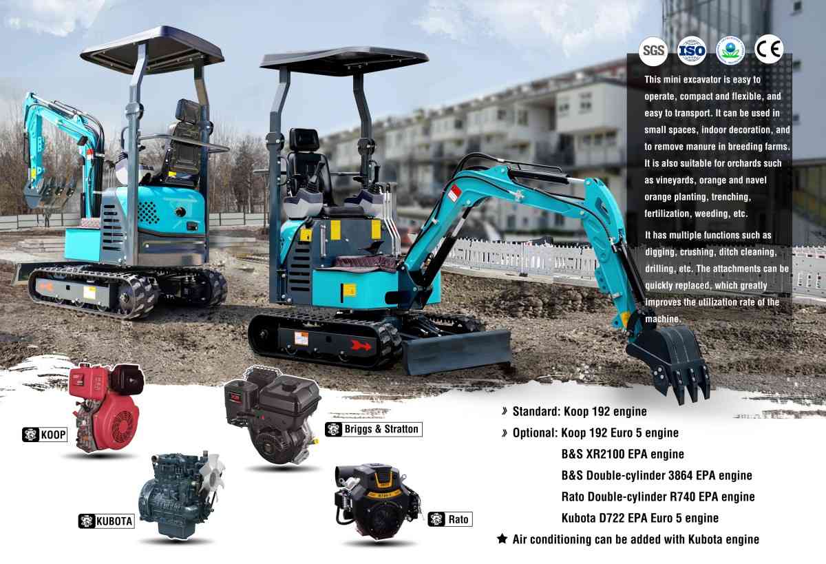 CE EPA Engine Mini Pelle 1.5 Ton Excavator CE EPA Engine Mini Pelle 1.5 Ton Excavator