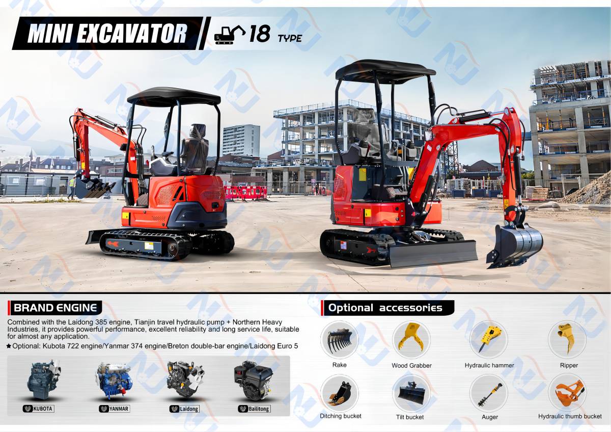 Crawler Digger Farm Excavator Machine 1.8 Ton Crawler Digger Farm Excavator Machine 1.8 Ton