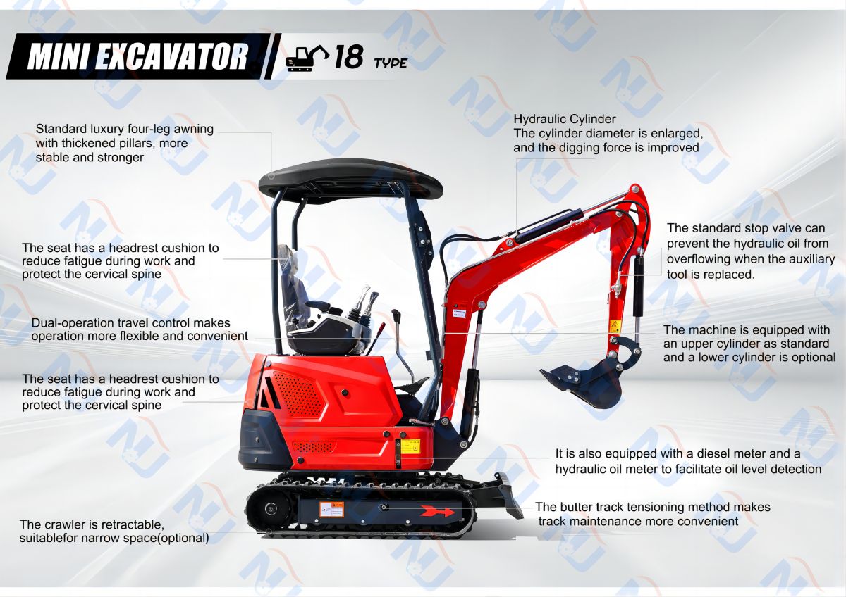 Crawler Digger Farm Excavator Machine 1.8 Ton Crawler Digger Farm Excavator Machine 1.8 Ton